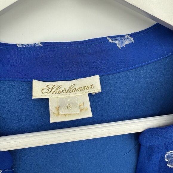 Shoshanna Blue Marlene Floral Button Front Mini Dress Size 8 Formal - Picture 5 of 11